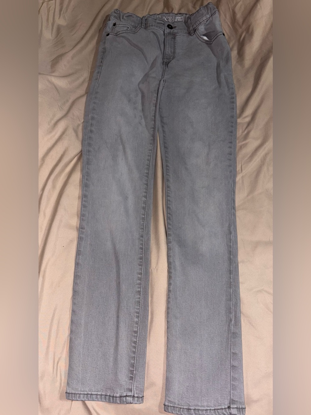 The Children’s Place Boys Skinny Gray Adjustable Waist Jeans Size 14
